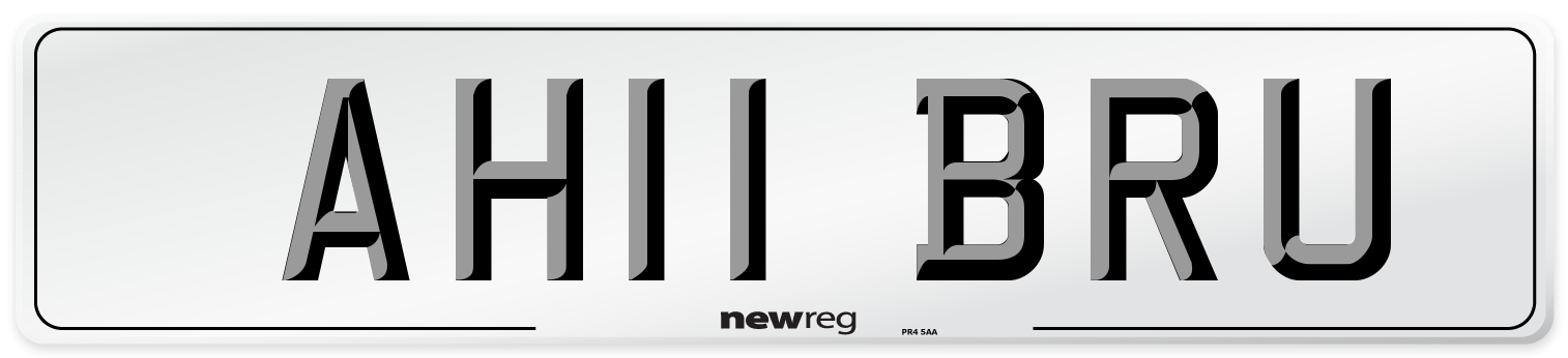 AH11 BRU Number Plate from New Reg